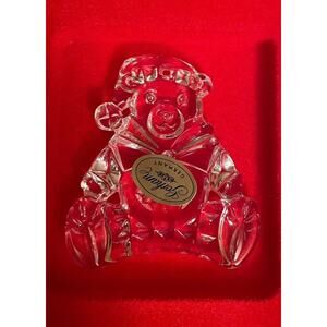 GORHAM Lead Crystal Teddy Bear Christmas Holiday Ornament Vintage Germany NOB